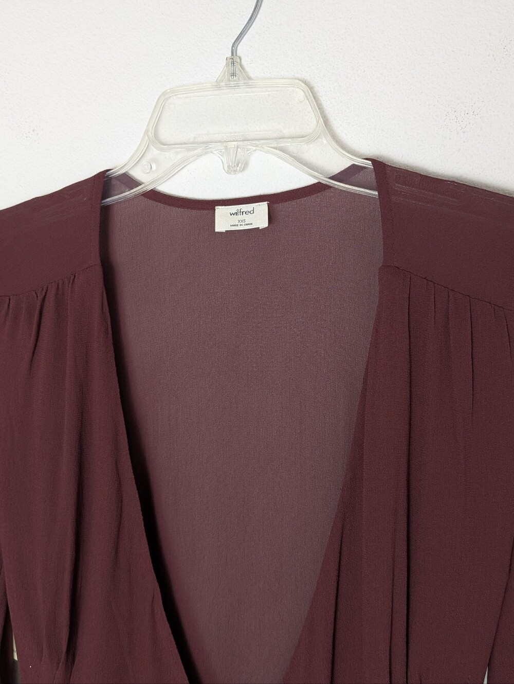 New Wilfred Lina Feminine Wrap Dress Midi Red Rust Size XXS Lined Front Tie - Picture 6 of 16